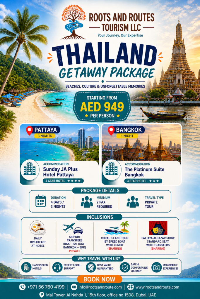 Thailand Tour Package from Dubai for affordable travel packages, ticket booking, and hotel booking