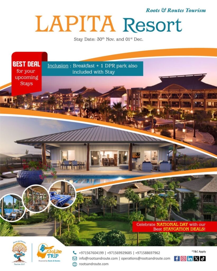 Lapita Resort Dubai Staycation for affordable travel packages, ticket booking, and hotel booking