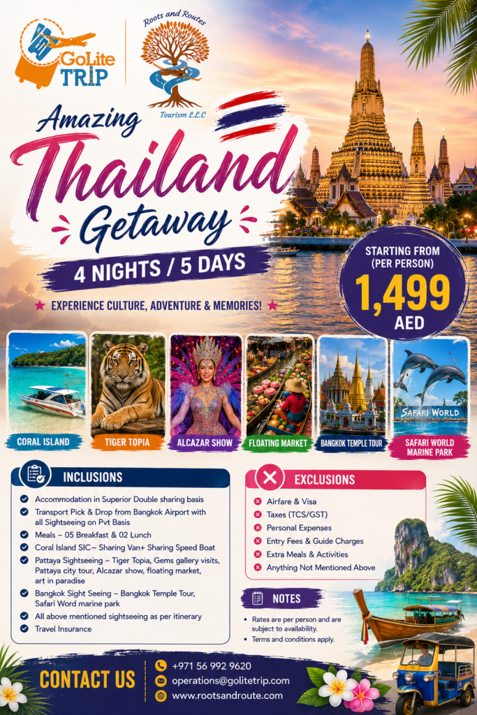 Amazing Thailand Getaway for affordable travel packages, ticket booking, and hotel booking