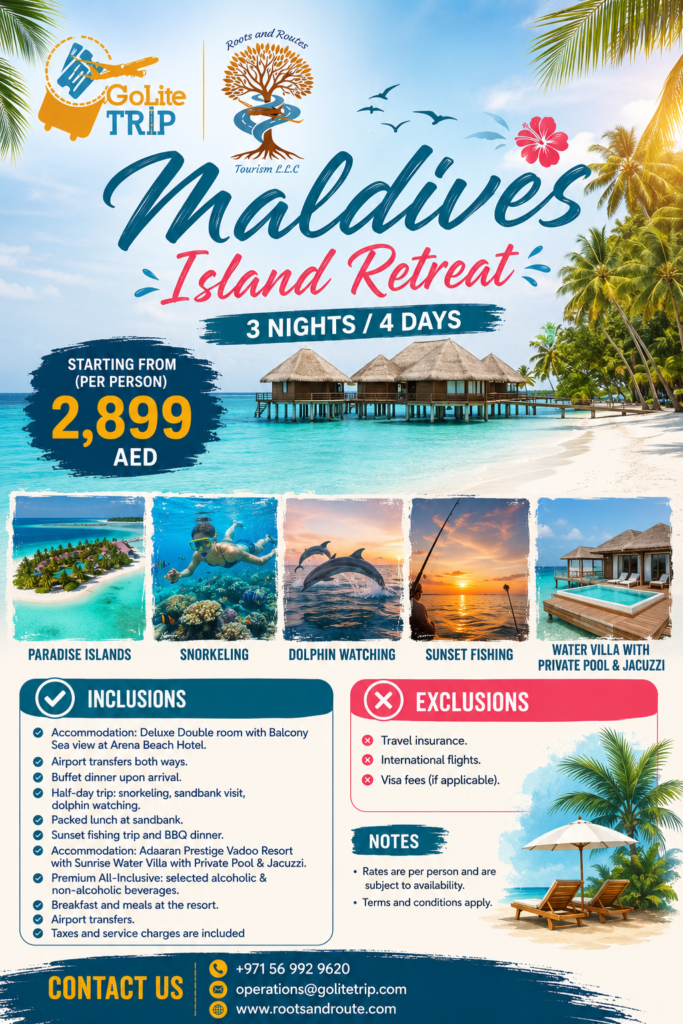 Maldives Island Retreat for affordable travel packages, ticket booking, and hotel booking